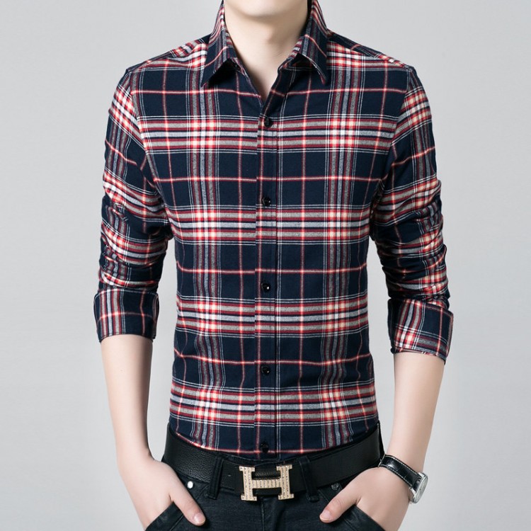 Plaid slim fit shirt